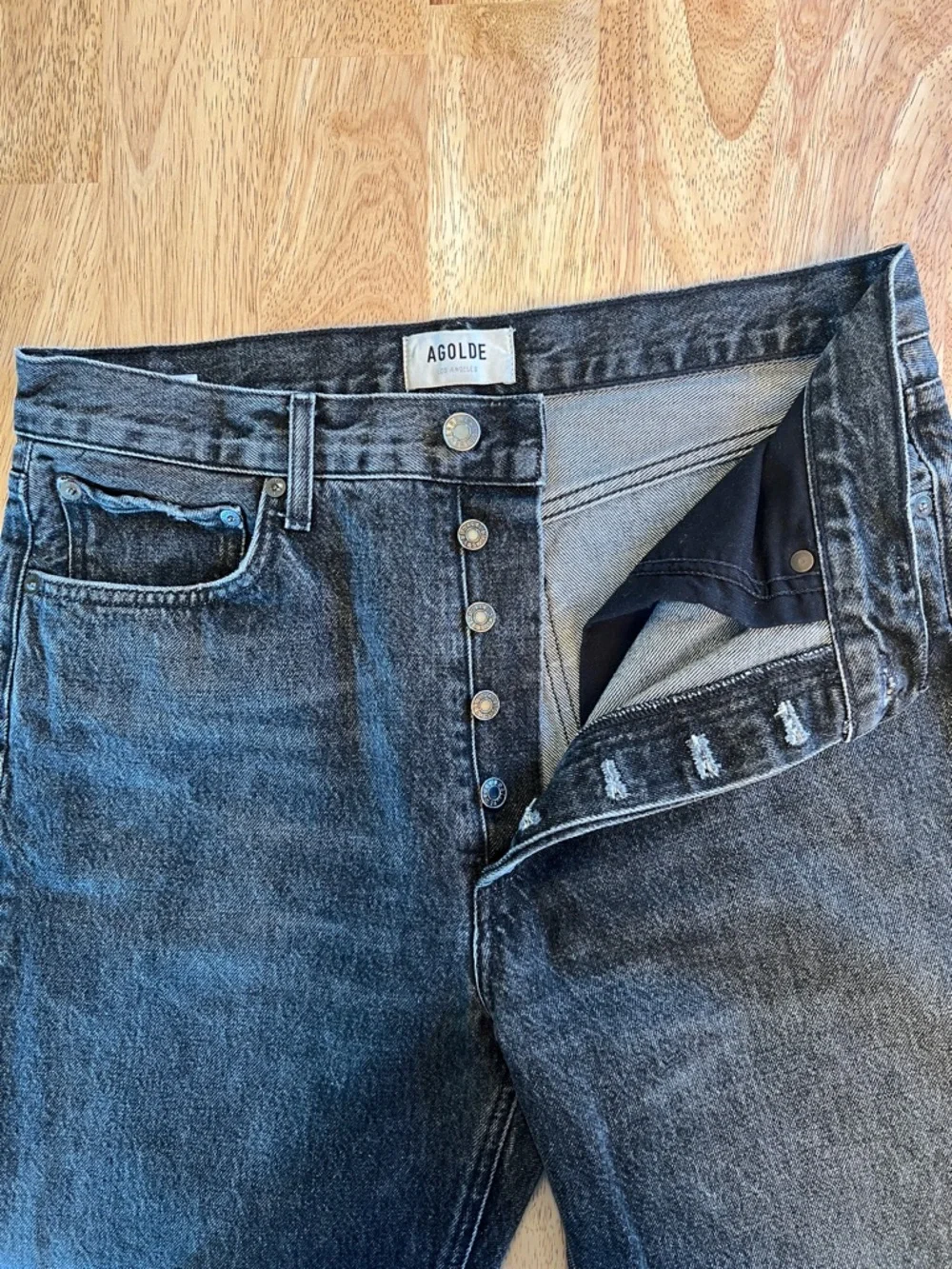 AGOLDE Fran 100% Cotton Washed Black Jeans size 28 - Picture 7 of 15